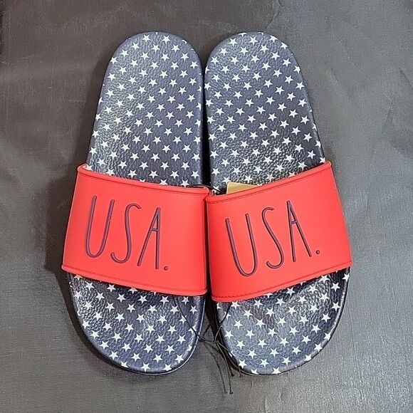 BRAND NEW RAE DUNN U.S.A WOMEN"S SLIDES - Picture 1 of 12